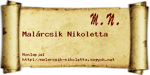 Malárcsik Nikoletta névjegykártya